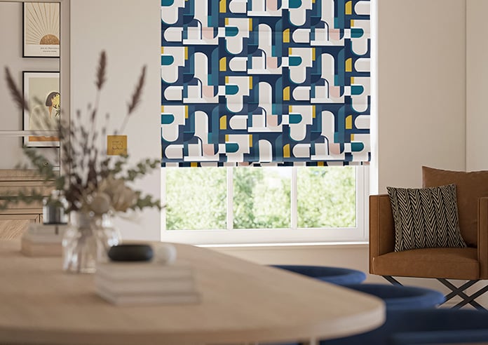 Archways, Navy - Twist&Fit Roman Blind - Image 5